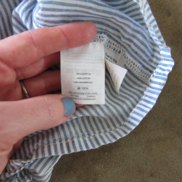 Madewell Blue & White stripe ruffel tank - Picture 4 of 4